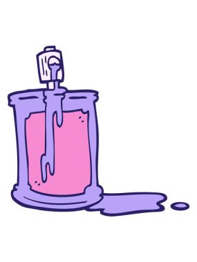 jiggle and pause animation of a doodle style cartoon spray can