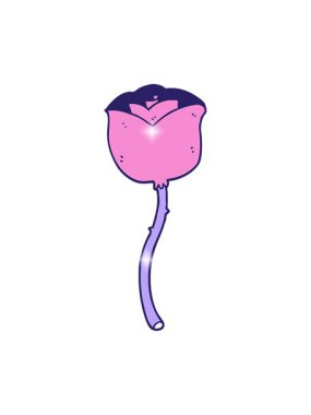 glitter effect animation of cartoon rose