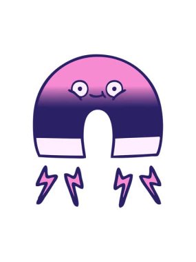 Bir mıknatısın gradyan gölgelendirilmiş karikatürünü salla ve duraklat