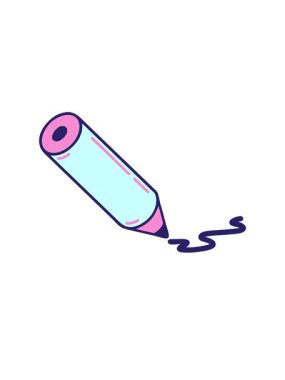 rise and float animation of tattoo in traditional style of a coloring pencil