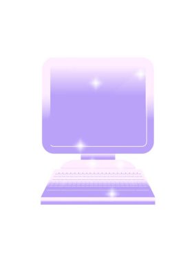 Simli efekt düz renkli bir bilgisayarın canlandırması