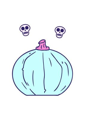 el yapımı kafatası animasyonu çizilmiş balkabağı karalaması