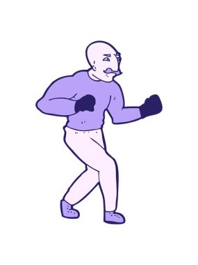 Viktorya dönemi çizgi filmi boksörünün animasyonunu durdur ve durdur