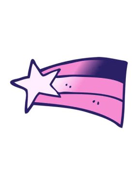 Vektör gradyan çizim karikatürü kayan yıldızın titreyen hareketli animasyonu