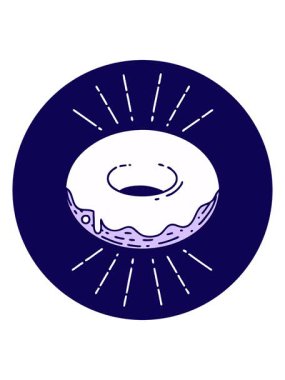 Dövme stili buzlu çöreğin neon ışık efekti canlandırması