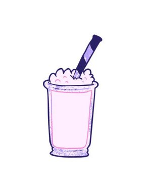 Karikatür milkshake illüstrasyonunun titreşimli hareketi