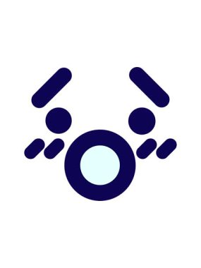 şok olmuş yüz simgesinin neon ışık efekti canlandırması