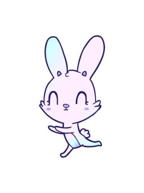 Tatlı çizgi film tavşanı Bob ve duraklat.