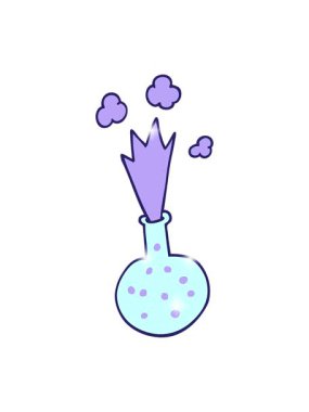 glitter effect animation of cartoon doodle of a explosive chemical