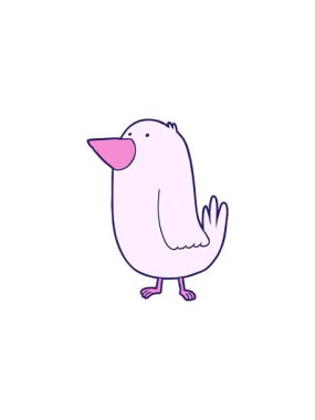 Sevimli neon renkli kuşun radyoaktif parlak animasyonu