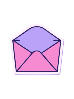 Garip bir el çizilmiş karikatür zarfının hareketli çıkartması