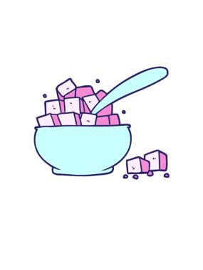 Çizgi film şeker kasesinin yükselişi ve yüzen animasyonu