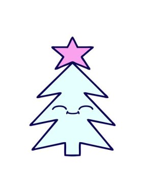 Noel ağacının şirin çizgi filminin neon ışık efekti animasyonu