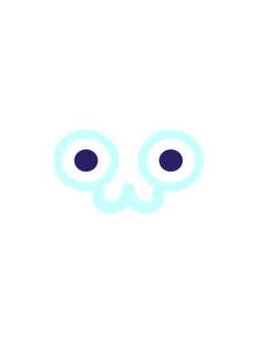 splitting effect animation of staring animal face icon