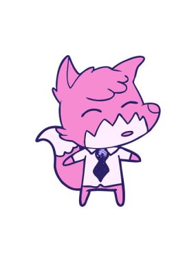 Çizgi film tilkisinin basınçlı animasyonu