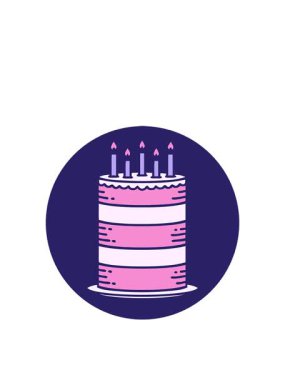 Bir doğum günü pastasının karalamalarının canlandırması
