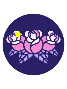 Parıldayan yıldızlar bir buket çiçeğin canlandırmasını etkiler.