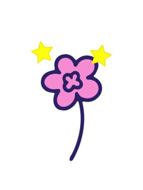 dönen yıldızlar basit çiçek çizgi filminin animasyonu