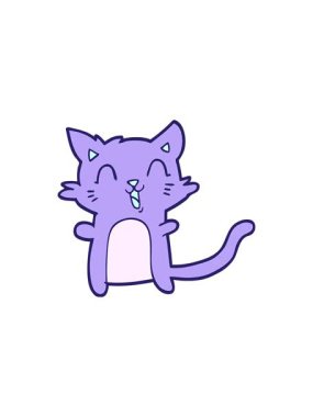 Mutlu bir kedinin çizgi filminin yıldız patlaması etkisi