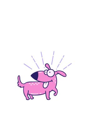 Geleneksel dövme stili mutlu köpeğin hareketli animasyonu