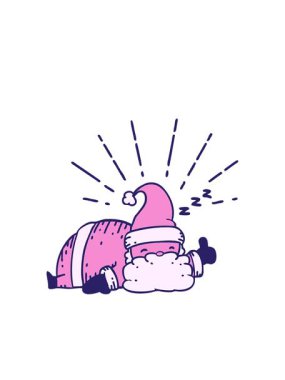 Yanıp sönen radyal çizgiler Noel Baba 'nın canlandırmasının canlandırması. Noel Baba karakteri uyuyor.