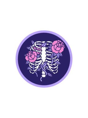 Geleneksel bir göğüs kafesi ve çiçek stili olan dövmenin gösterişli satış animasyonu