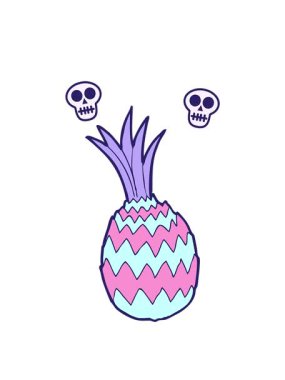 Çizgi film ananasının kafatası animasyonu