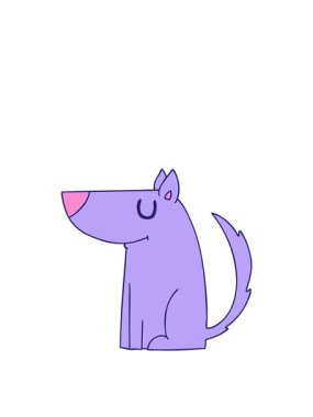 Uyanın ve basit çizgi film köpeğinin animasyonunu yüzdürün