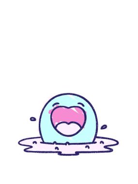 stretching up animation of Fried Egg Chalk Drawing