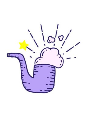 Parlayan yıldızlar geleneksel dövme stili sigara piposunun animasyonunu etkiler