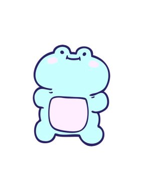 Komik kurbağa çizgi filminin hareketli animasyonu