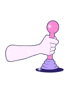 Çizgi film el çekme kolu animasyonunun simli etkisi