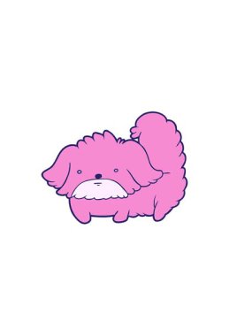 Garip çizgi film köpeğinin yatay titreşimli animasyonu