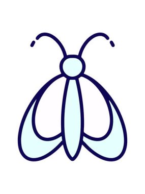 neon light effect animation of simple bold drawing of a butterfly