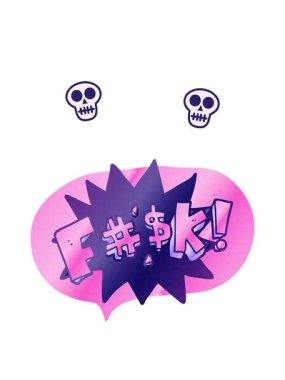 freehand çizilmiş konuşma baloncuğu küfür karikatürü animasyonu