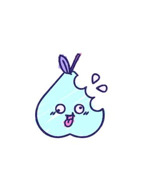 flashy sales animation of neon Pear Chalk Drawing