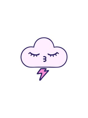 Bir gök gürültüsü bulutunun retro grunge desen çizgi filminin satış animasyonu