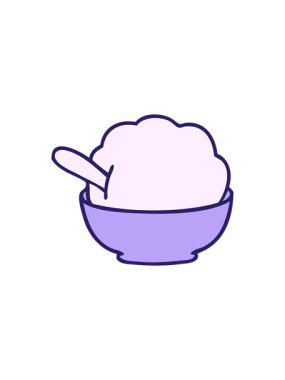 splitting effect animation of hand drawn quirky cartoon ice cream bowl