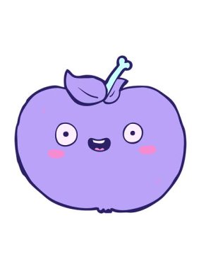 freehand çizgi film elmasının hareketli animasyonu