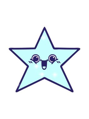 Bir yıldız balığının sevimli çizgi filminin ışıltı etkisi