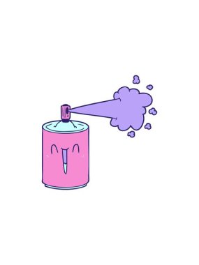 Çizgi film sprey kutusunun canlandırma etkisi