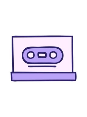 Tatlı bir retro kasetin animasyonunu bob ve duraklat