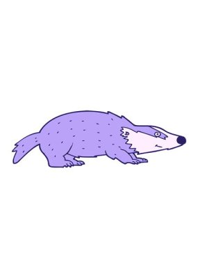 çizgi film porsuğunun hareketli animasyonu