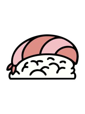 jiggle and pause animation of japanese nigiri sushi on rice illustration