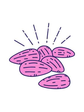 pixelize effect animation of illustration of a traditional tattoo style almonds