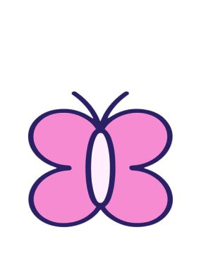 stretching up animation of simple but cute butterfly design