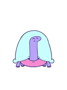 blinking radial lines animation of tortoise cartoon