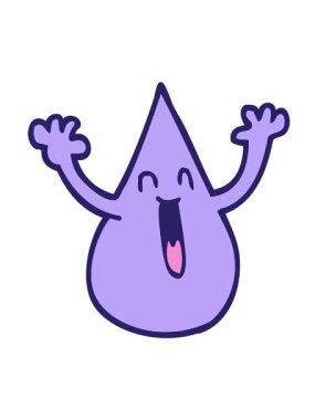 Karikatür karikatür yağmur damlasının titreşimli hareketi