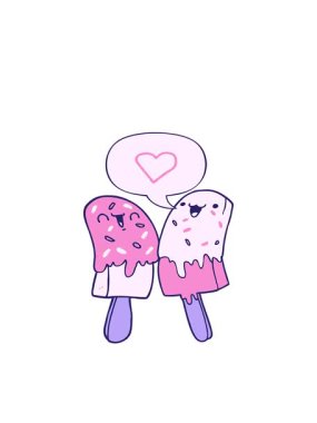 Konuşma baloncuğuna aşık buz lolipopunun hareketli animasyonu