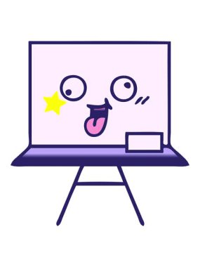 Parıldayan yıldızlar beyaz bir panonun gölgeli çizgi filminin animasyonunu etkiler.